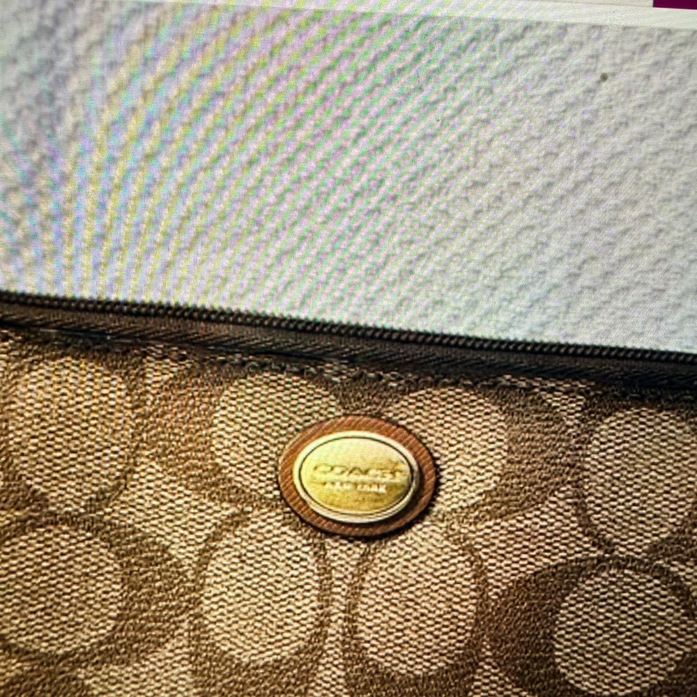 Coach Brown Signature Canvas Crossbody Wristlet - Picture 4 of 5